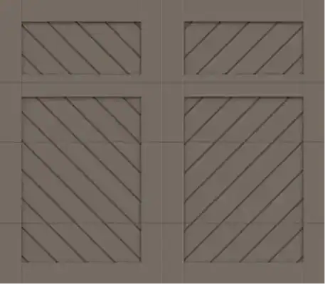 Brown square panels with diagonal line patterns, divided into four sections by horizontal and vertical grid lines.